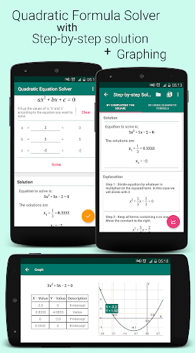 Android application Quadratic Equation Solver PRO screenshort