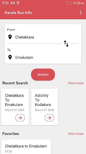 Kerala Bus Info - Kerala KSRTC Screen 2