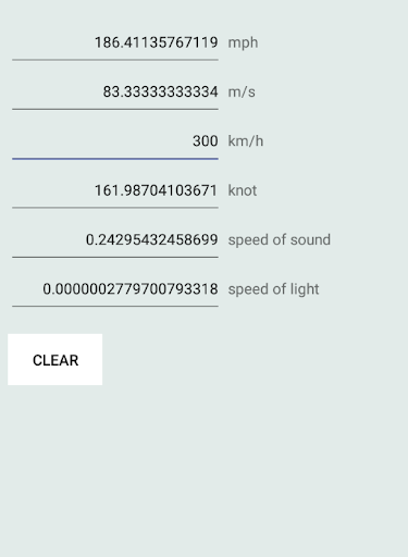 Speed Unit Converter Screen 3