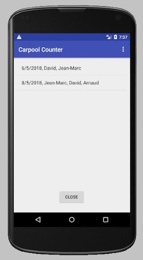 Carpool Planning Screen 2