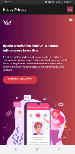 Android application Hubby Privacy - Seja Exclusivo screenshort