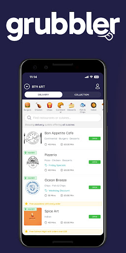 Android application Grubbler screenshort