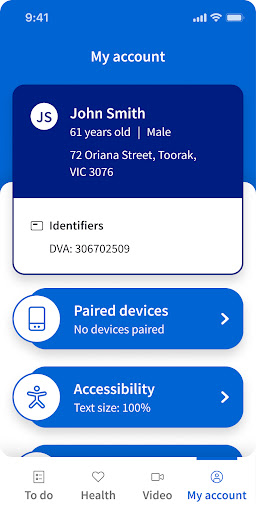 MyHealthAccess Screen 2