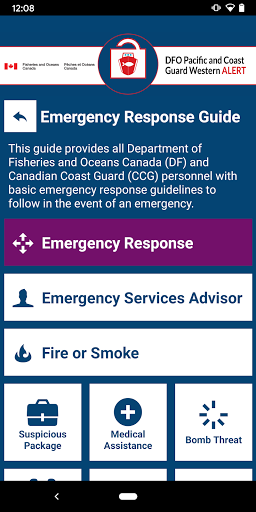 DFO/CCG Pac-West Alert Screen 3