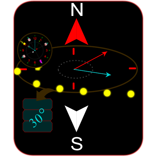 Compass with declination logo
