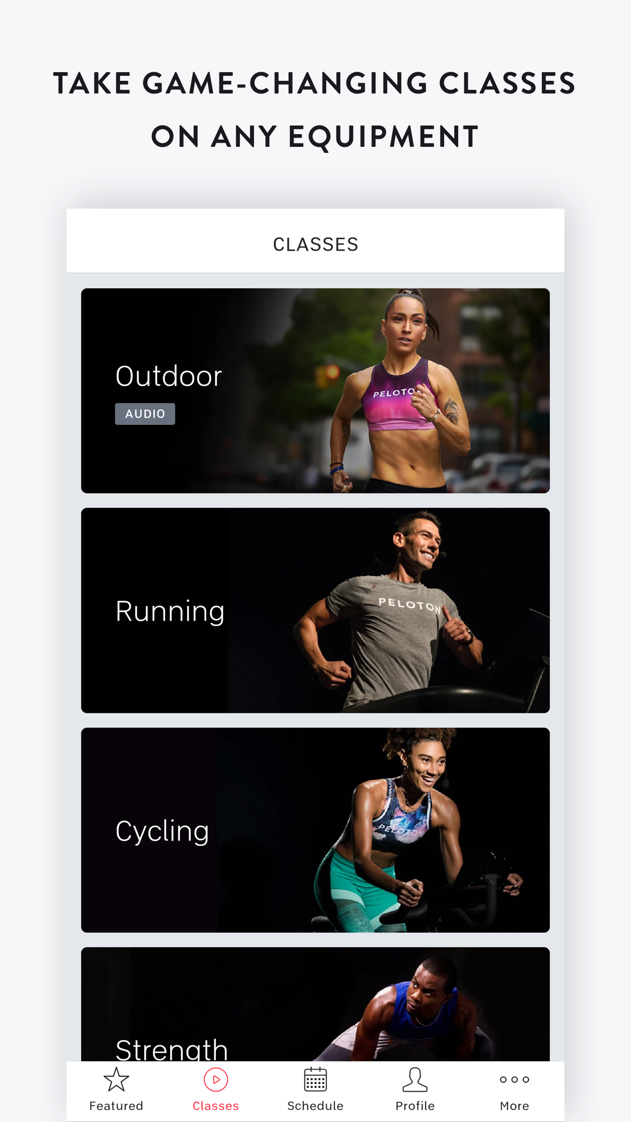 Android application Peloton - at home fitness screenshort