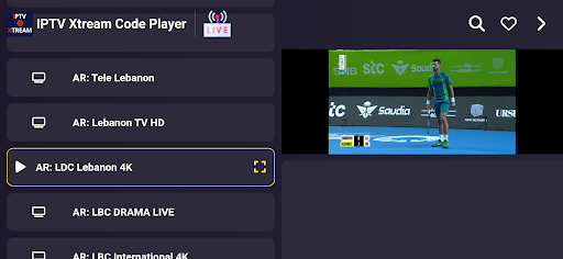 Android application IPTV Xtream Code Player screenshort
