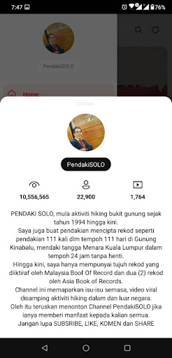 Android application PendakiSOLO Channel screenshort