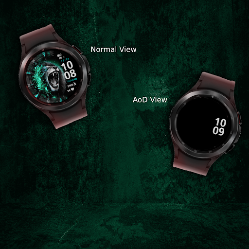 Cyan Lion Watch Face WearOs Screen 2