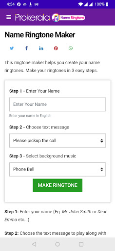 Name Ringtone Maker Screen 2