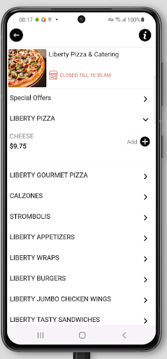 Liberty Pizza & Catering Screen 3