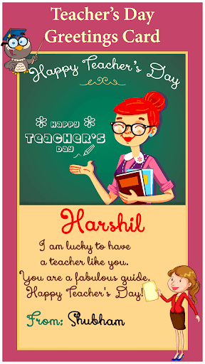 Teachers Day Greeting Card Ma