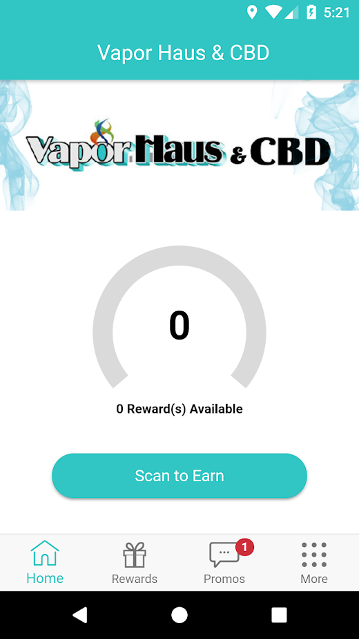 Android application Vapor Haus And CBD Rewards screenshot