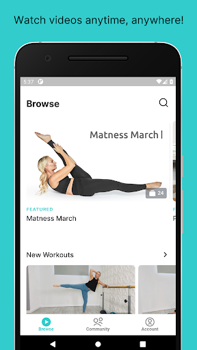 Android application Pilates Barre OnDemand screenshort