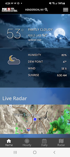 Android application Las Vegas Weather Radar-FOX5 screenshort