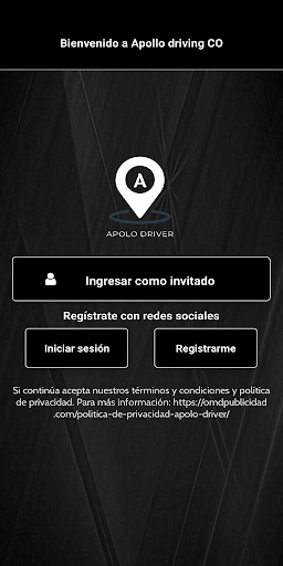 Android application Apolo pasajero screenshort