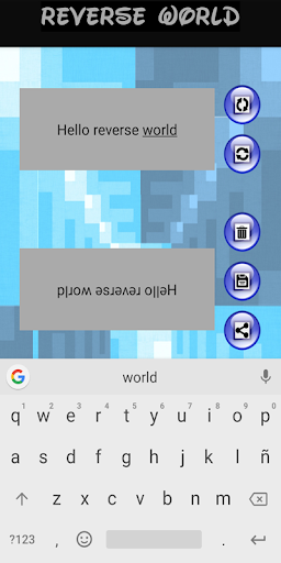 Reverse world , reverse text Screen 2