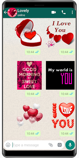 Android application WASticker - Romantic stickers screenshort