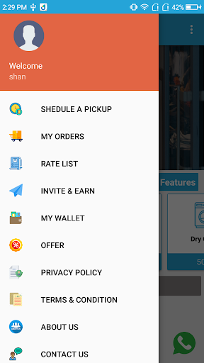 Android application Laundryezy screenshort