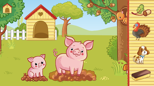 Funny Farm for toddlers. Kids puzzle with animals!  screenshots 11