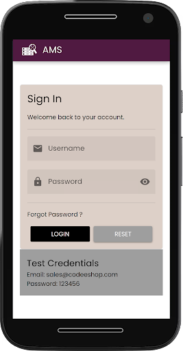 Android application Asset Management System screenshort