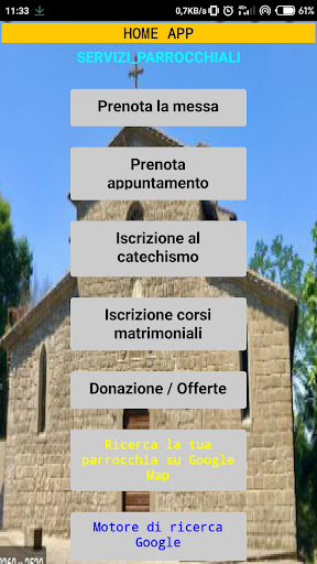 Android application servizi_parrocchia screenshort