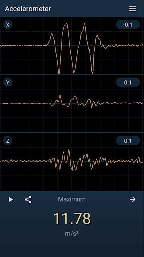 Screenshot of Accelerometer