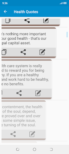 Health Quotes App Screen 2