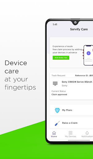 Android application Servify Care screenshort