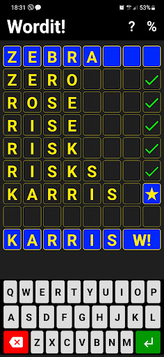 Android application Wordit! - unique word game screenshort