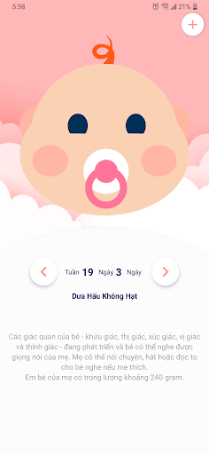 Android application Mẹ và Bé - Cẩm nang nuôi con screenshort