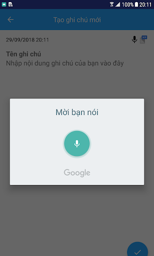 Speech Note Screen 2