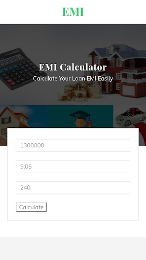 Android application EMI screenshort