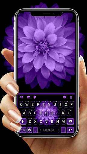 Android application Purple Flower Keyboard Backgro screenshort
