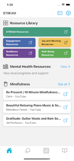 Android application STREAM: Wellness & Resilience screenshort