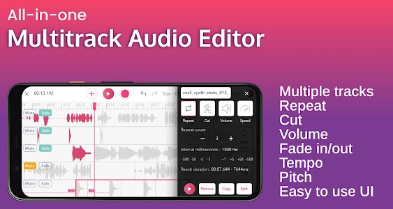 Multitrack Audio Editor - Audio Mixer, Music maker 5.2.9