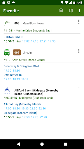 Vancouver Bus Schedule Screen 2