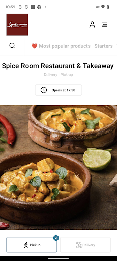 Android application Spice Room Restaurant screenshort