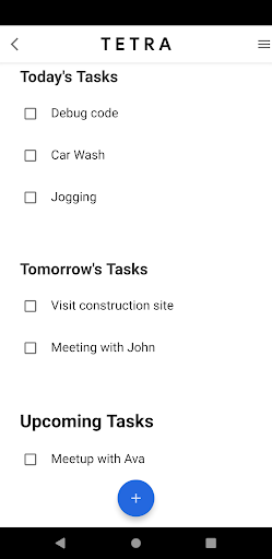 TETRA: Organize tasks ToDo Screen 3