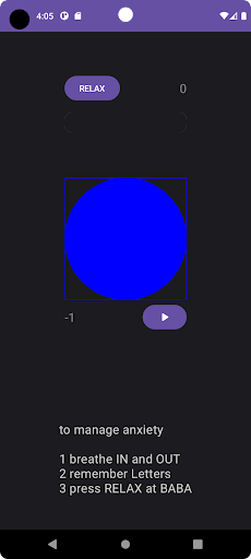 Android application relaxBABA – manage anxiety screenshort