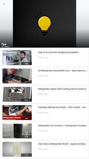 Refrigerator Repair Screen 3
