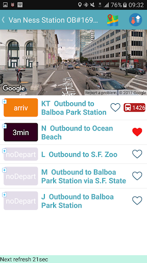 San Francisco Bus Tracker Screen 3