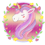 Pink glitter Cute Unicorn Rainbow Theme icon