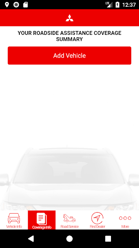 Mitsubishi Roadside Assistance Screen 2