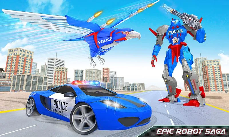 Play US Police Car Real Robot Transform