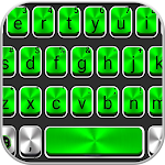Cover Image of Download Metal Green Tech Keyboard Them  APK