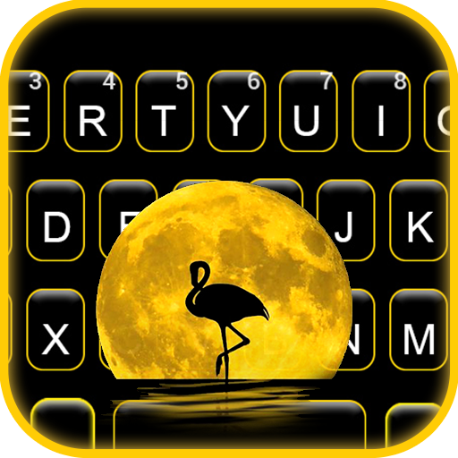 Flamingo Moon Keyboard Background