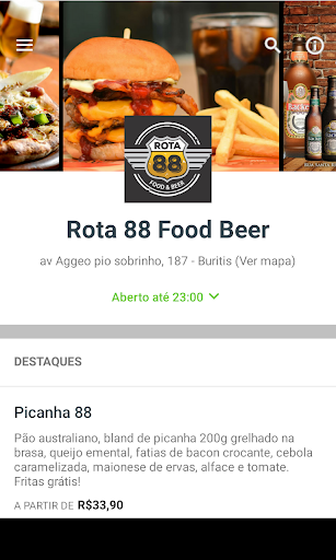Android application Rota 88 Food Beer screenshort
