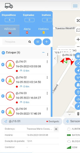 Android application Global rastreamento screenshort