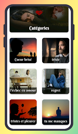 Android application citations de Coeur brisé 2024 screenshort